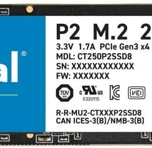 Crucial P2 250GB 3D NAND NVMe PCIe M.2 SSD CT250P2SSD8