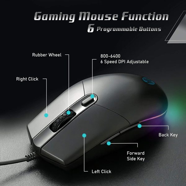 HP Gaming Keyboard and Mouse Combo RGB HPKM300F - Imagen 2