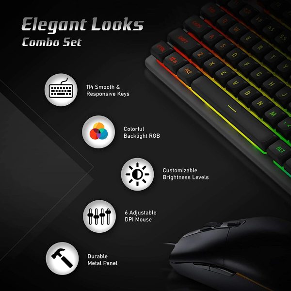 HP Gaming Keyboard and Mouse Combo RGB HPKM300F - Imagen 3