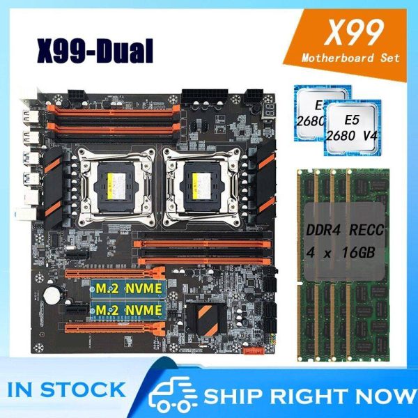 Combo X99 Dual  E5 2680 64GB DDR4 Server Combo