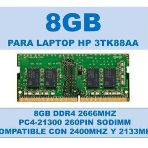 Memoria RAM HP 3TK88AA DDR4 8GB - 2666MHz 3TK88AA