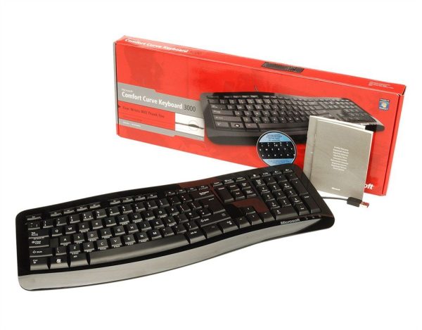 Microsoft Comfort Curve 3000 Teclado Negro USB 3TJ-00004