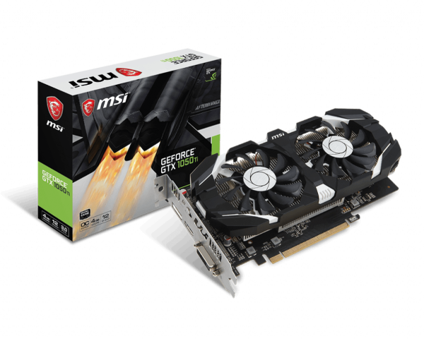 TARJETA VIDEO MSI  VGA GEFORCE GTX1050 4GB GDDR5X GTX 1050 TI 4G OC