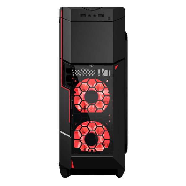 AZZA CASE GAMING MID ATX CRIMSON LED FAN CSAZ-211G - Imagen 2