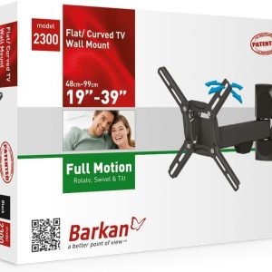 BARKAN BASE  INCLINABLE 3 MOVIMIENTOS GIRATORIA 13" A 43" 25KG PACK 5 UND 2300