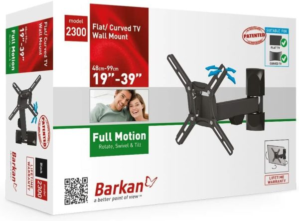 BARKAN BASE  INCLINABLE 3 MOVIMIENTOS GIRATORIA 13" A 43" 25KG PACK 5 UND 2300