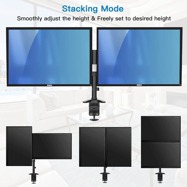 BASE ESTATICA HUANUO DOBLE MONITOR  TV 12" 27" AJUSTABLE B-HUANUO-12-27 - Imagen 2