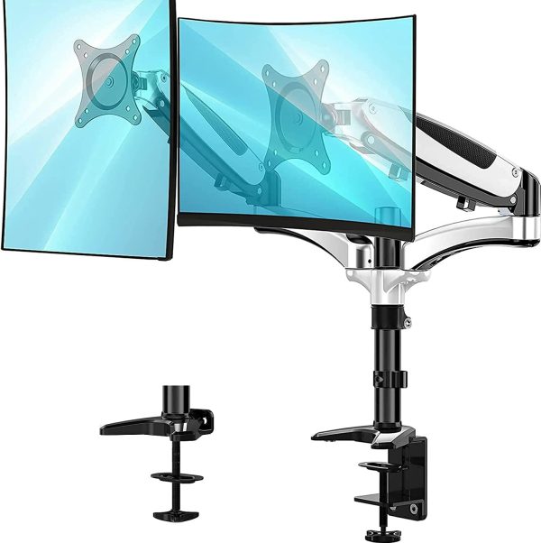 BASE ESTATICA HUANUO DOBLE MONITOR  TV 12" 27" AJUSTABLE B-HUANUO-12-27 - Imagen 3