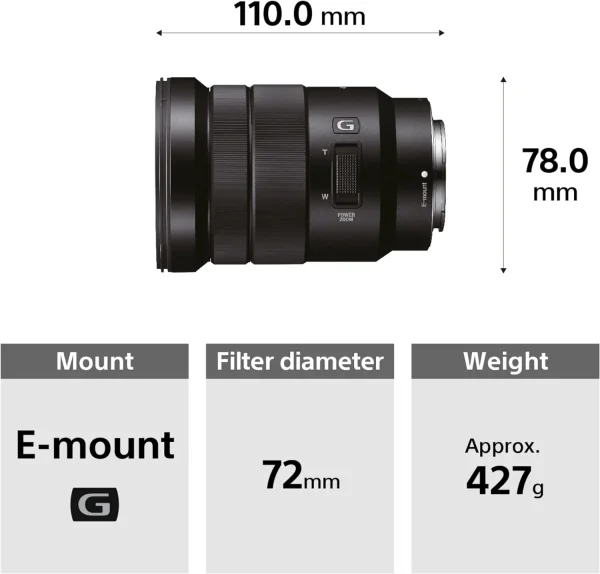Lente Sony SELP18105G E PZ 18-105mm F4 G OSS SELP18105G - Imagen 3