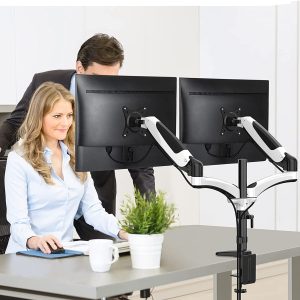 BASE ESTATICA HUANUO DOBLE MONITOR  TV 12" 27" AJUSTABLE B-HUANUO-12-27