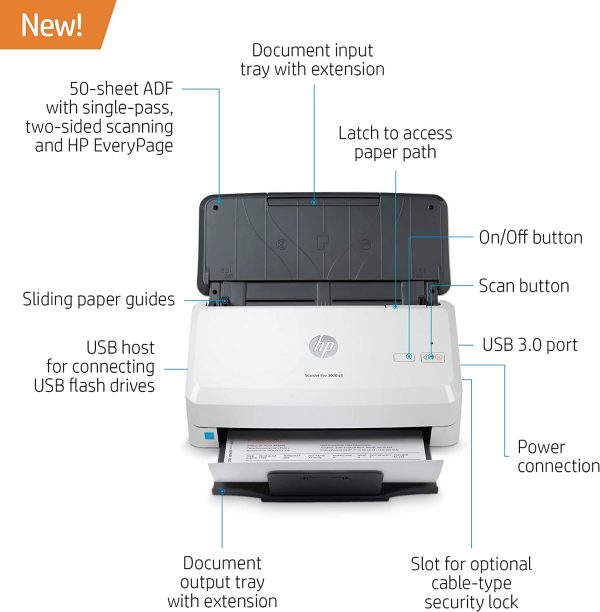 ¡Oferta! HP ScanJet Pro 3000 s4 Escáner doble cara 6FW07A - Imagen 2