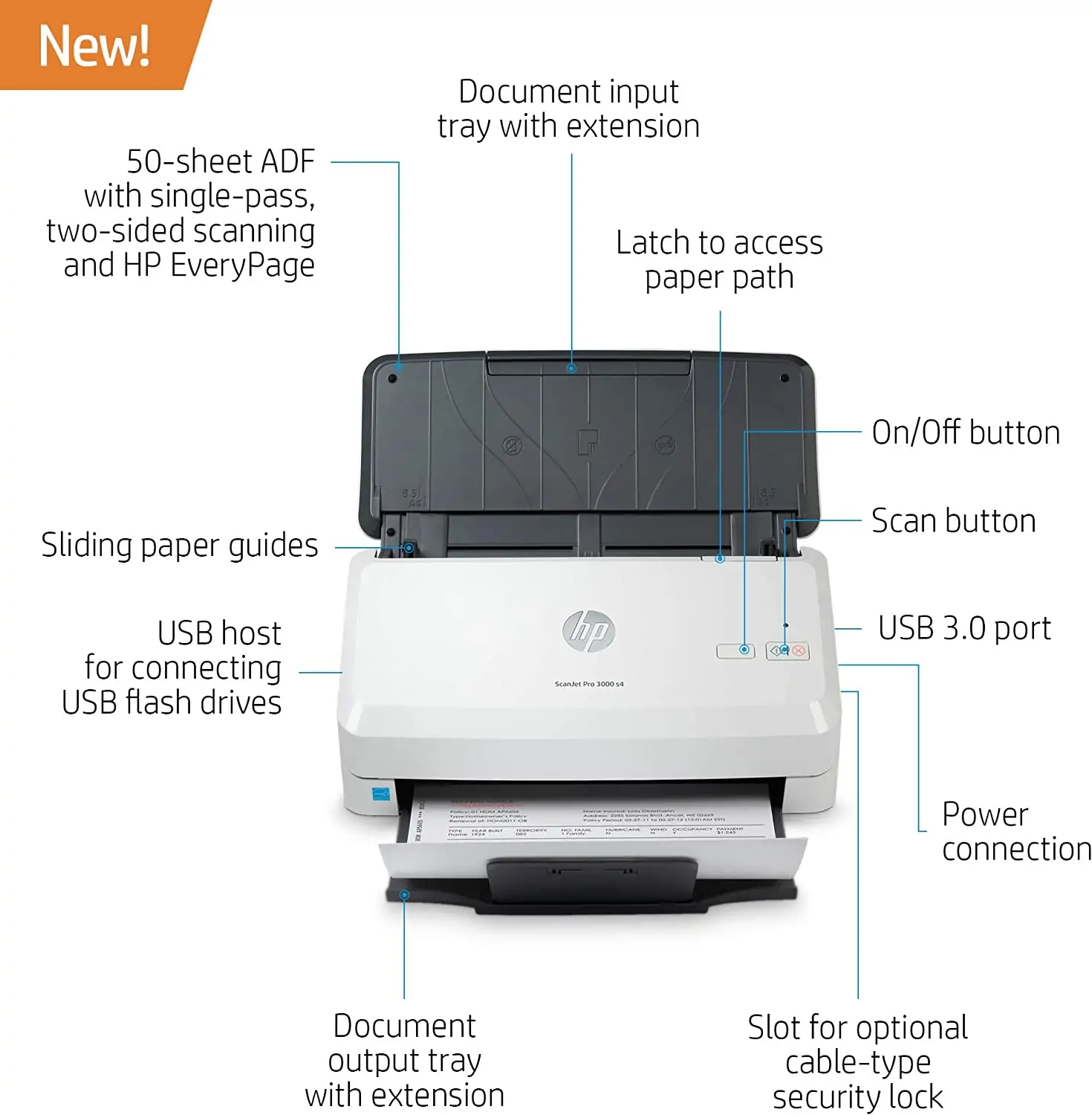 HP ScanJet Pro 3000 s4 Escáner doble cara 6FW07A HP ScanJet Pro 3000 s4 Escáner doble cara 6FW07A
