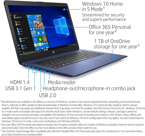 HP Stream14" Celeron N4000 4GB 64GB 5T9T6UA#ABA - Imagen 2