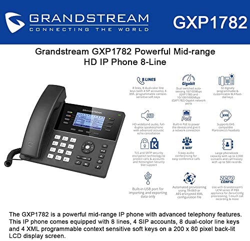 GRANDSTREAM GXP1782 TELEFONO IP 8 LINEAS 4 SIP GXP1782 GRANDSTREAM GXP1782 TELEFONO IP 8 LINEAS 4 SIP GXP1782
