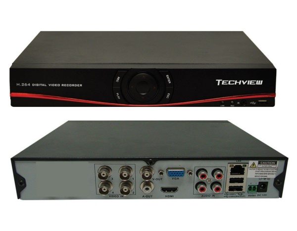 TECHVIEW DVR / HVR / NVR Hibrido 4 Canales TV-AHDVR4HD