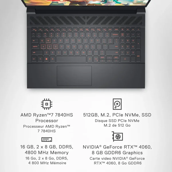 ¡Oferta! Dell G15 5535 Ryzen 7 7840HS 16GB 512GB GeForce RTX 4060 8GB G15 5535 - Imagen 3