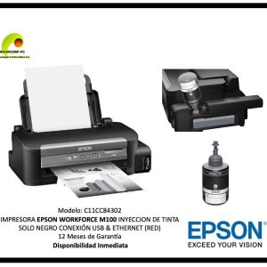 Epson WorkForce M100 34ppm USB 2.0 Ethernet C11CC84302