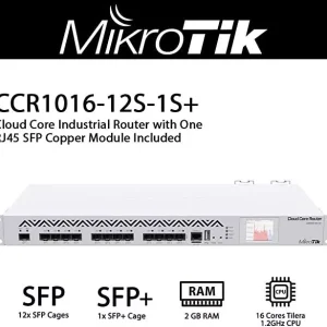 MIKROTIK Cloud Core Router 12 Puertos SPF 1G SFP CCR1016-12S-1S+