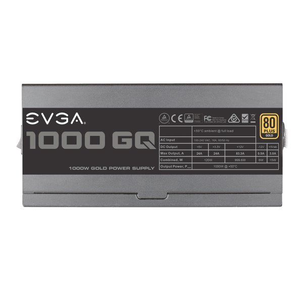 EVGA 1000 GQ 80+ GOLD 1000W Fuente certificada 210-GQ-1000-V1 - Imagen 4