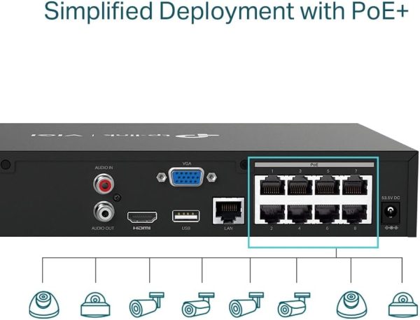 ¡Oferta! TP-Link NVR VIGI 8 CANALES PoE  H265+ NVR1008H - Imagen 3