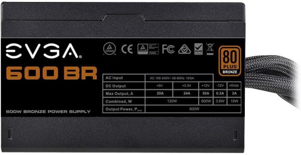 FUENTE PODER EVGA 600W BR 80 PLUS BRONZE ATX 100-BR-0600-K1 - Imagen 4