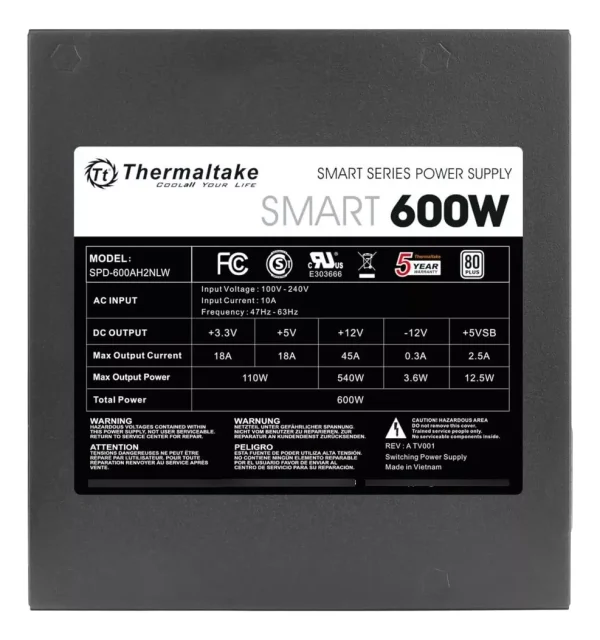 THERMALTAKE FUENTE SPD-0600P 600W 80PLUS SPD-0600P - Imagen 2