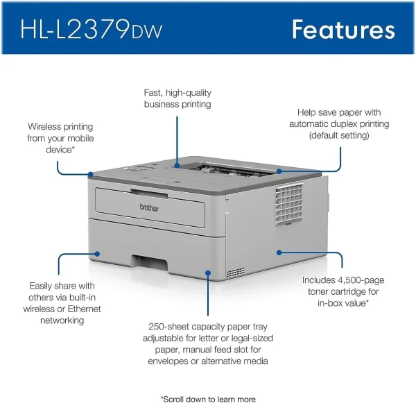 BROTHER LASER MONOCROMATICA HL-L2379DW