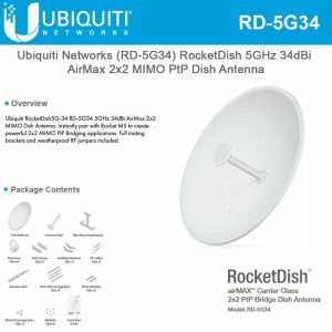 ¡Oferta! Ubiquiti AirMax Carrier Class 2x2 PtP Antena RD-5G34