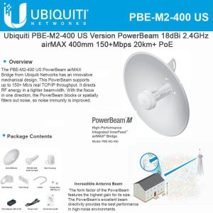 ¡Oferta! Ubiquiti PowerBeam M2 airMAX Bridge PBE-M2-400-US