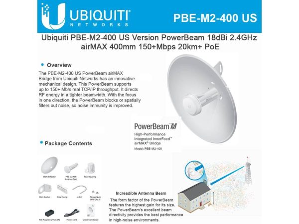 ¡Oferta! Ubiquiti PowerBeam M2 airMAX Bridge PBE-M2-400-US