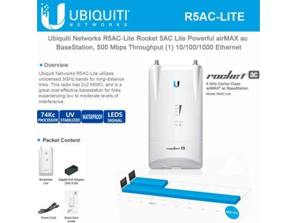 ¡Oferta! Ubiquiti Rocket M5 ac Lite de 5.8 GHz airMAX  R5AC-LITE